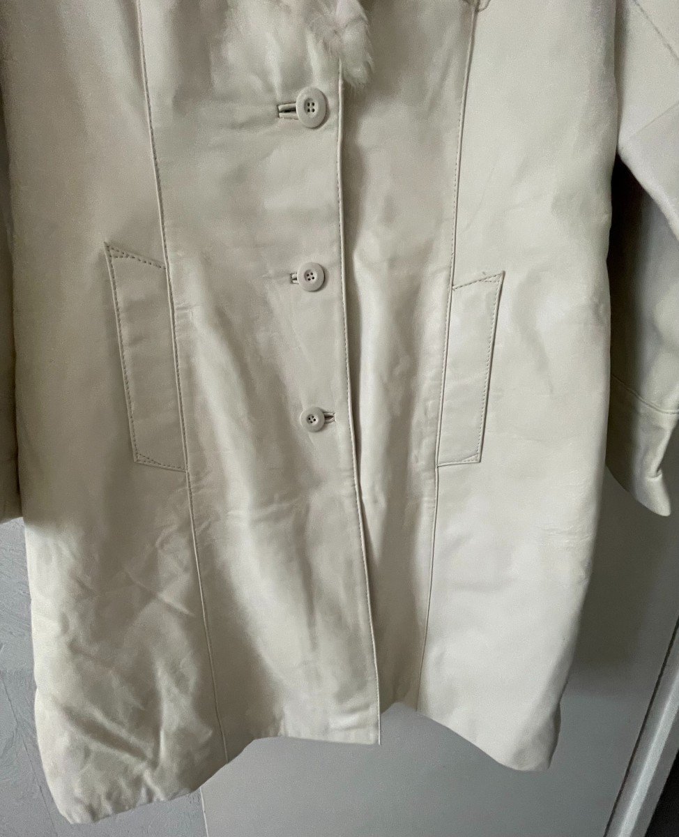 White Lambskin Leather Coat - Maison Wilson Leather Since 1899-photo-1