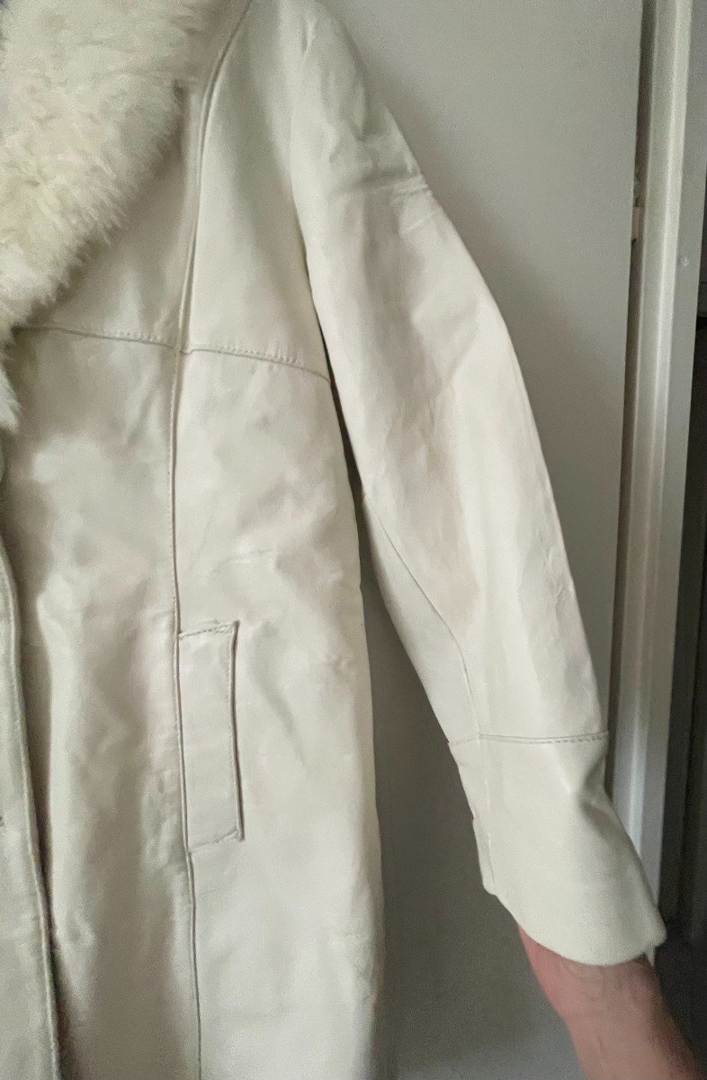White Lambskin Leather Coat - Maison Wilson Leather Since 1899-photo-6