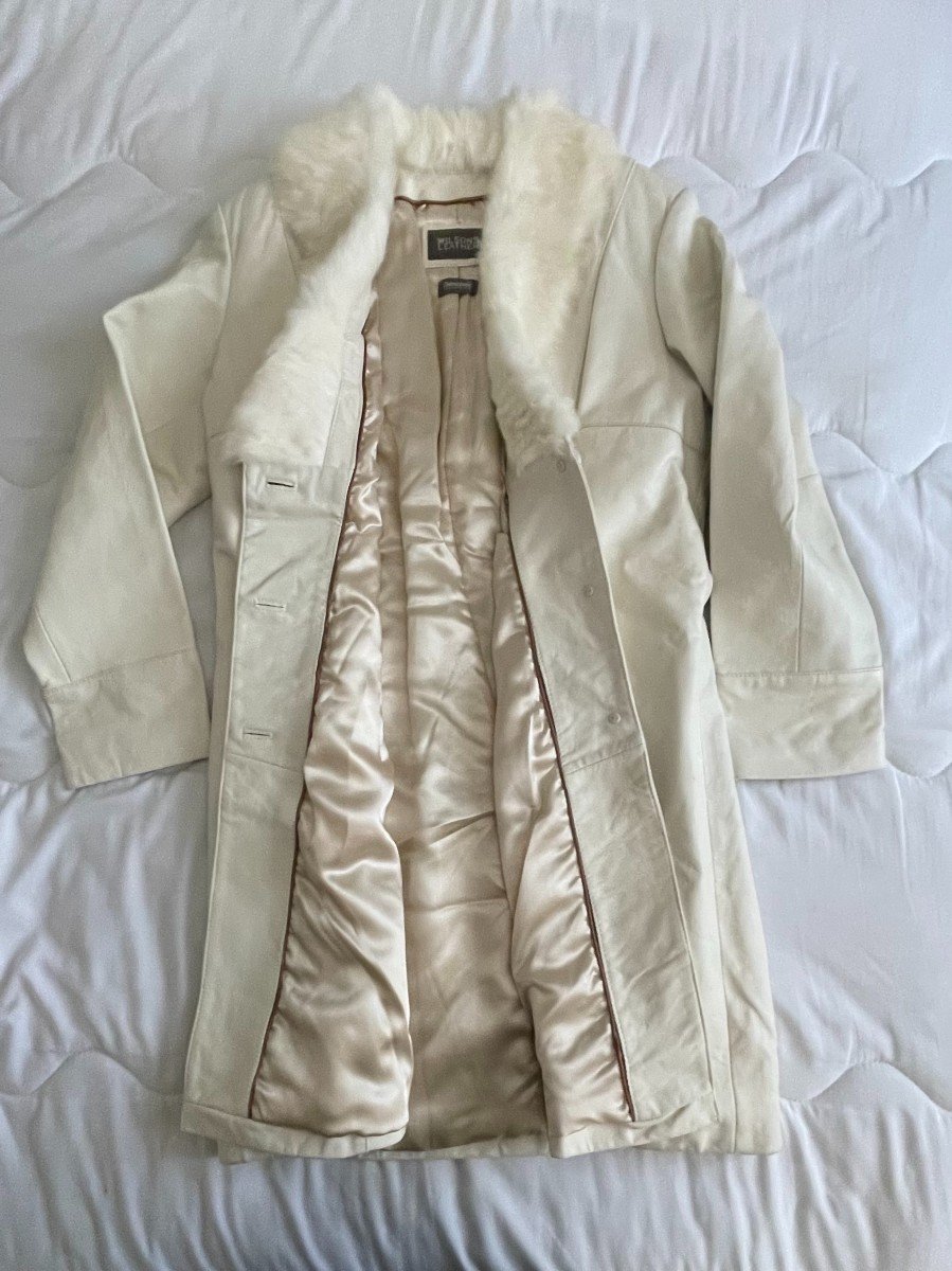 White Lambskin Leather Coat - Maison Wilson Leather Since 1899