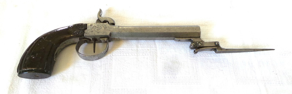 PISTOLET A BAIONNETTE EJECTABLE - II° EMPIRE - XIX°-photo-3
