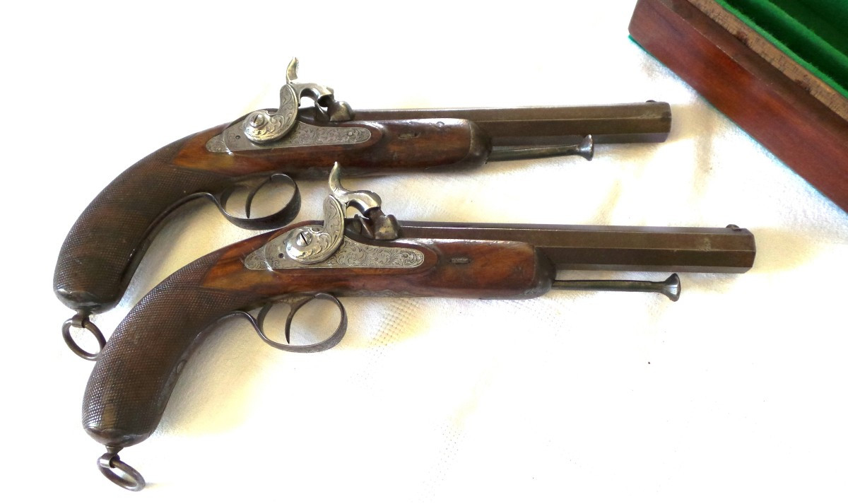 Ii° Empire - Box - Pair Of Percussion Pistols With Accessories - 19°-photo-5