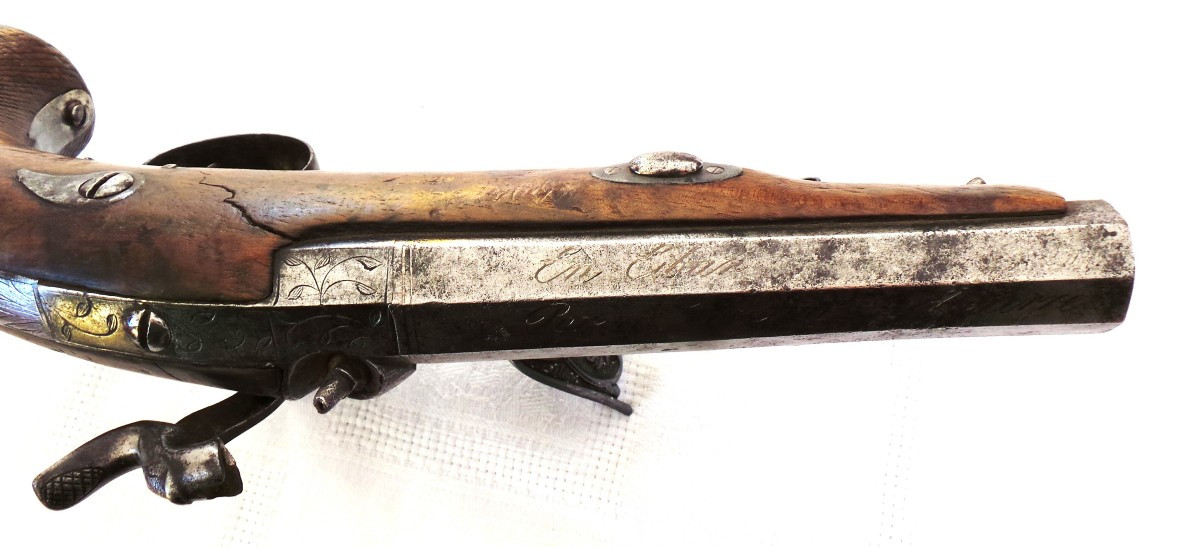 PISTOLET MANUFACTURE D' EIBAR - ESPAGNE - SIGNE -GREGORIO AGUIRRE - 1849-photo-4