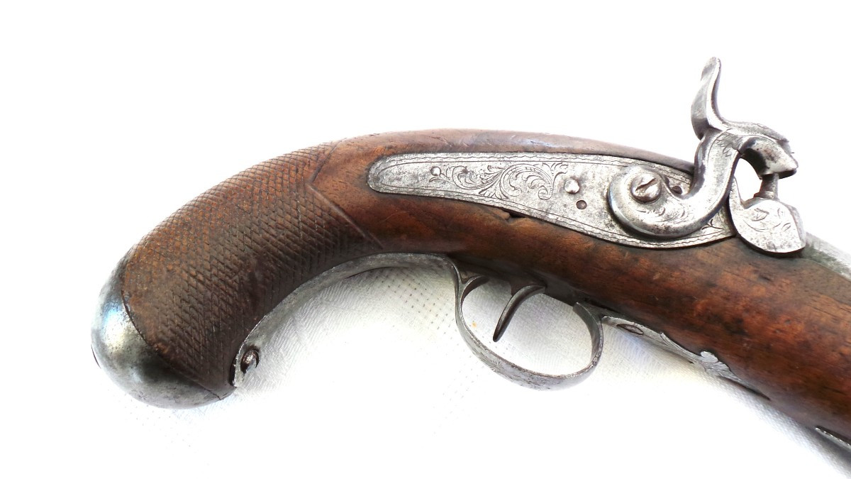PISTOLET MANUFACTURE D' EIBAR - ESPAGNE - SIGNE -GREGORIO AGUIRRE - 1849-photo-5