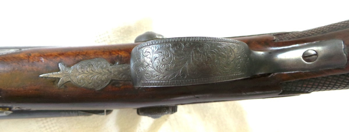 PISTOLET DE CHASSE PAR MANUEL BASCARAN - ESPAGNE - EIBAR - 1852 -XIX°-photo-5