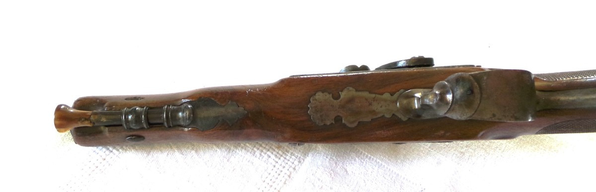 PISTOLET D'OFFICER PAR " GRANGER MERIEU " A  ST-ETIENNE ( 1780-1818 ) CONSULAT-1 ER EMPIRE-photo-1