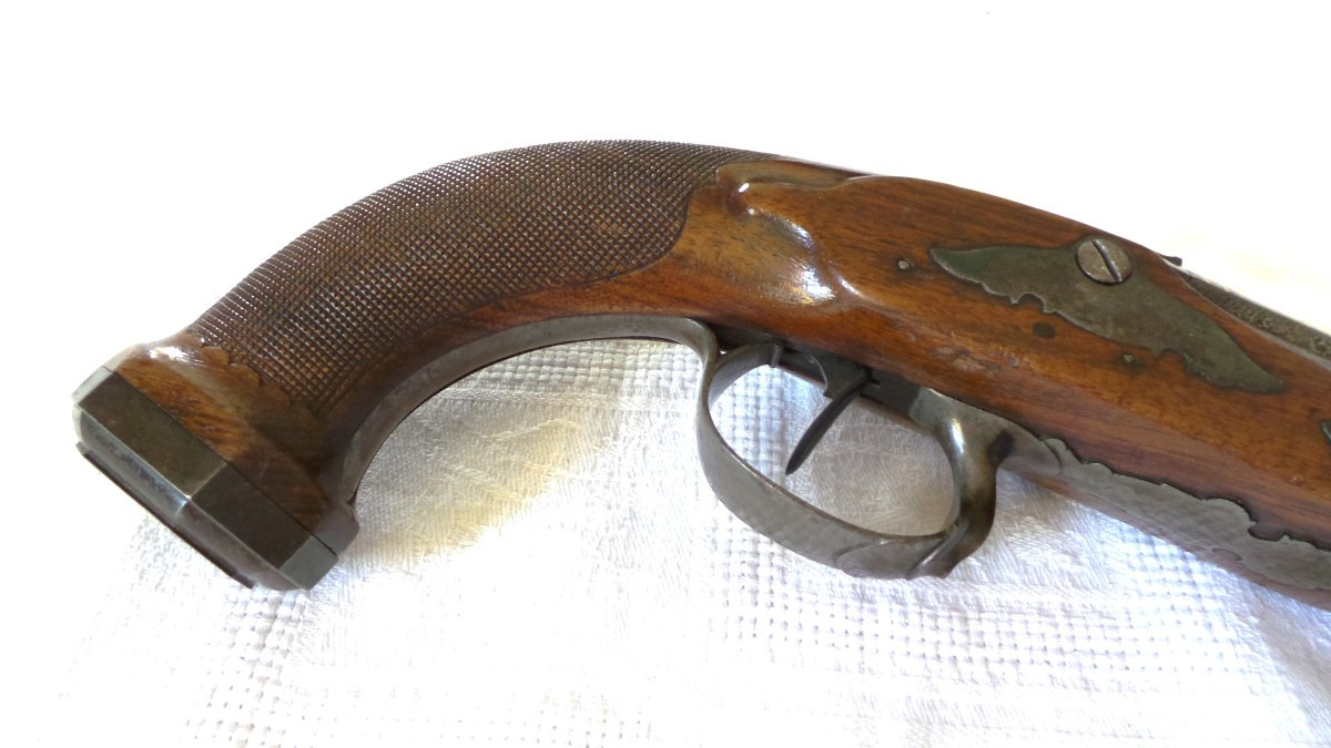 PISTOLET D'OFFICER PAR " GRANGER MERIEU " A  ST-ETIENNE ( 1780-1818 ) CONSULAT-1 ER EMPIRE-photo-4