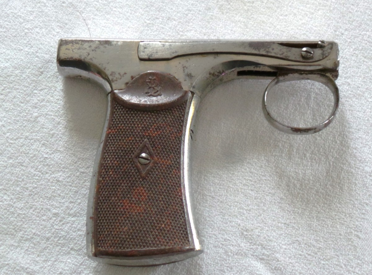 PISTOLET  BRUN-LATRIGE - ST ETIENNE - BREVET 1868 - 10 COUPS - XIX°-photo-3