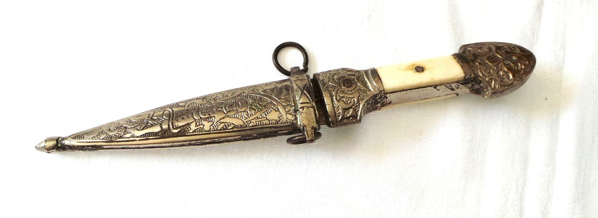 Ottoman Empire Small Kindjal Dagger - 19th Century-photo-4