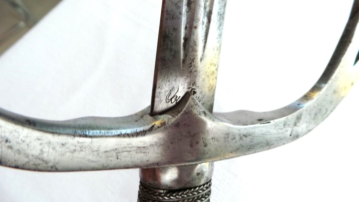 EPEE 1er EMPIRE PAR " KLINGENTAL-COULEAUX" - POINCON DE " N - CHERRER" -1807 A 1809 - XIX°-photo-3