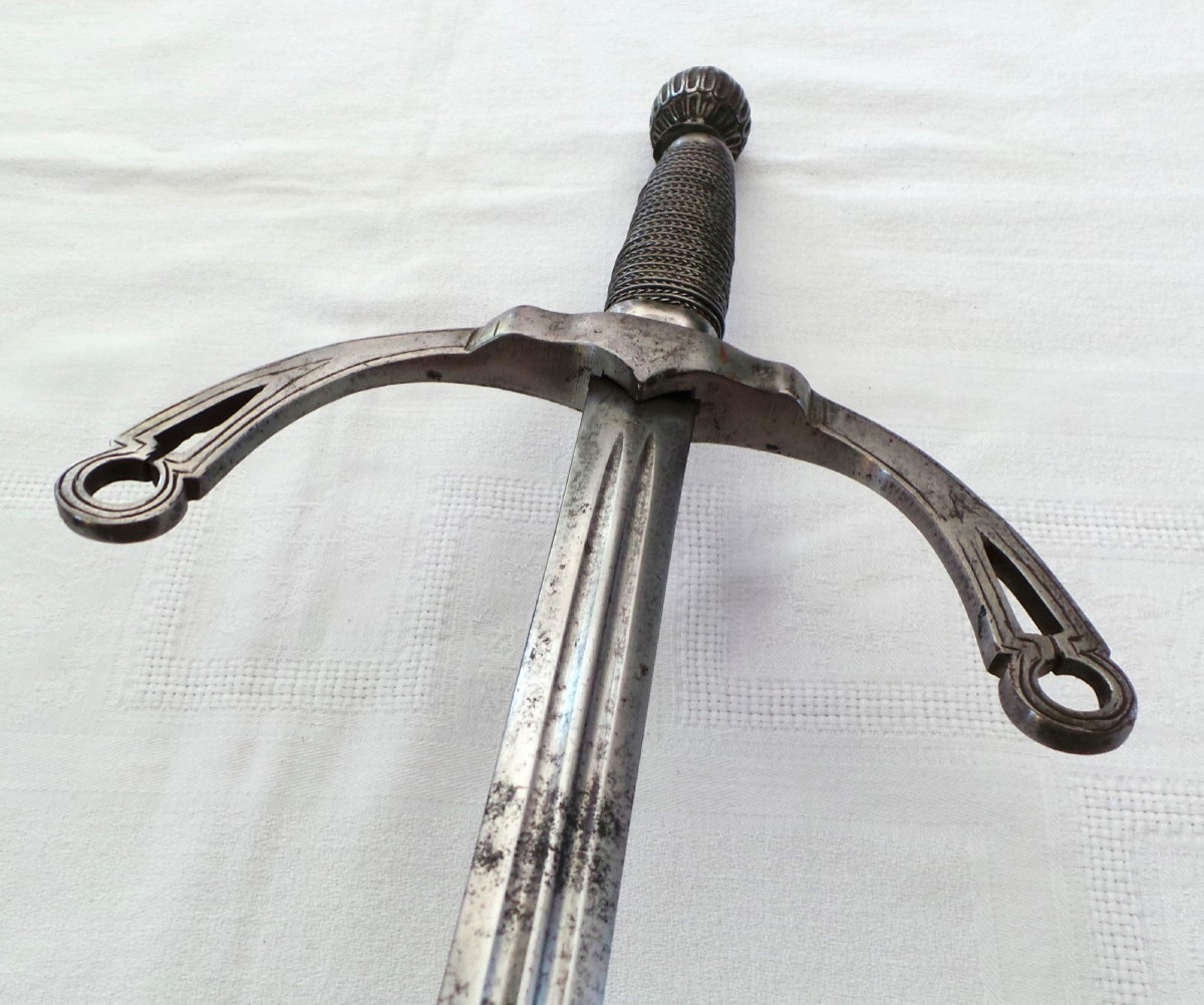EPEE 1er EMPIRE PAR " KLINGENTAL-COULEAUX" - POINCON DE " N - CHERRER" -1807 A 1809 - XIX°-photo-5