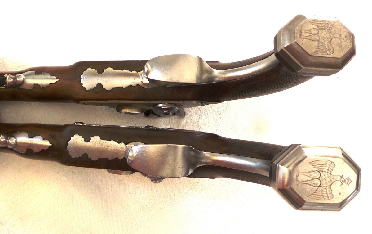 PAIRE DE PISTOLET - II° EMPIRE - PLATINE SIGNE " TERNAC " - XIX°-photo-4