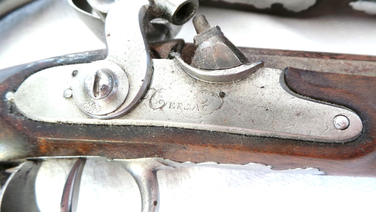PAIRE DE PISTOLET - II° EMPIRE - PLATINE SIGNE " TERNAC " - XIX°-photo-1