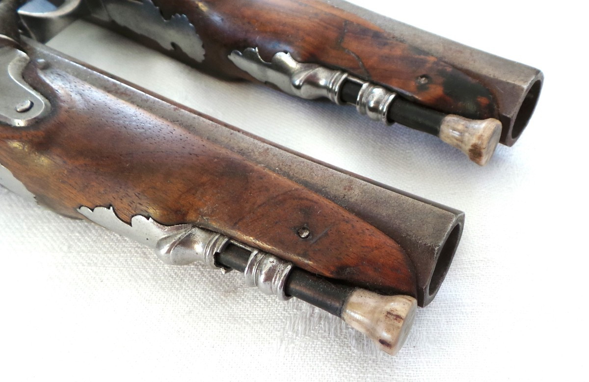PAIRE DE PISTOLET - II° EMPIRE - PLATINE SIGNE " TERNAC " - XIX°-photo-3