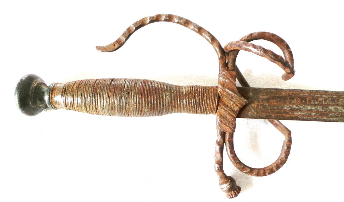 16th Century Skeleton Dagger - Blade Marking - "b - D - Montluc" - Marshal Of France In 1574-photo-3