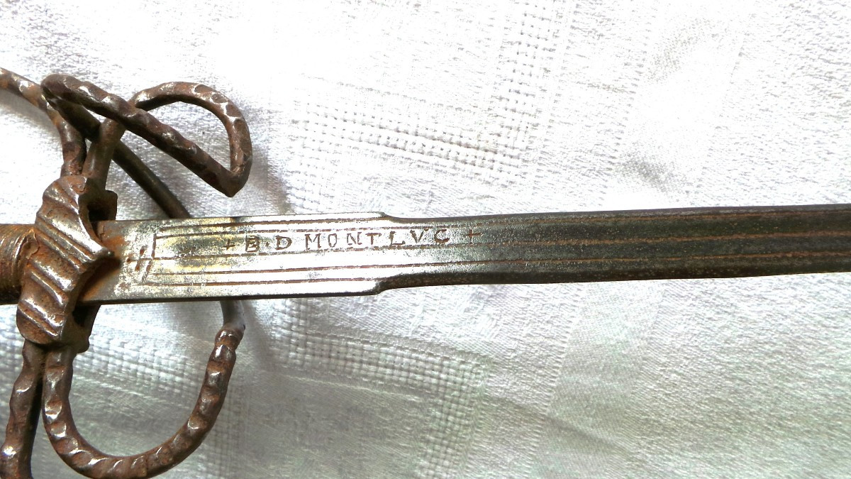 16th Century Skeleton Dagger - Blade Marking - "b - D - Montluc" - Marshal Of France In 1574-photo-5