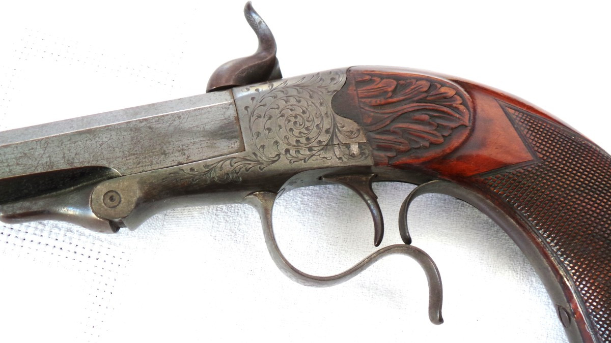 Key-locking Pistol "le Faucheux" - 1870 - 1880 - Cal 16 Pin-drawn - 19th C. --photo-4