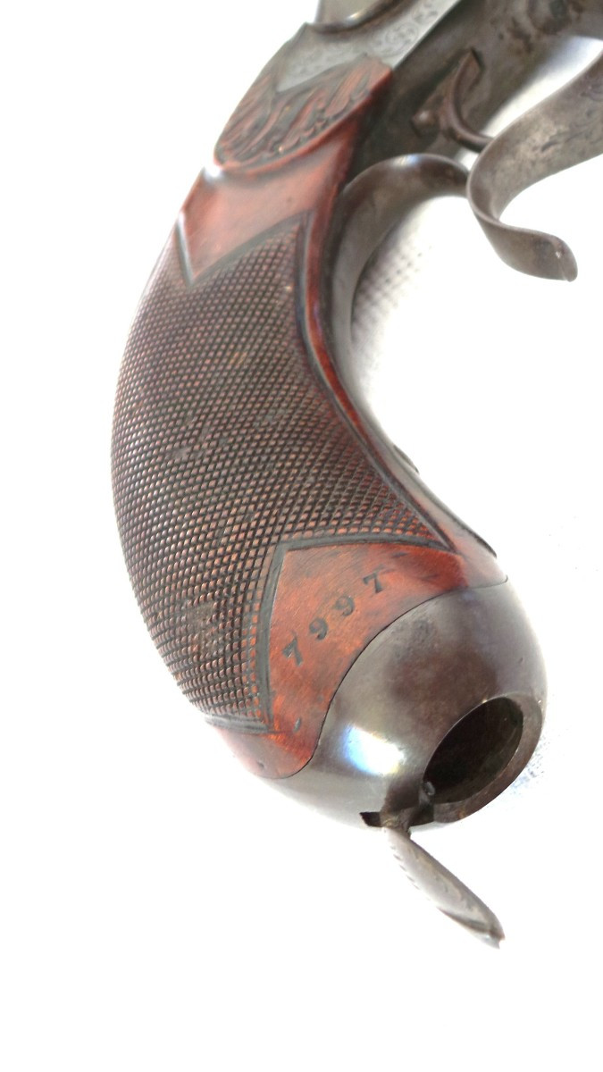 Key-locking Pistol "le Faucheux" - 1870 - 1880 - Cal 16 Pin-drawn - 19th C. --photo-2