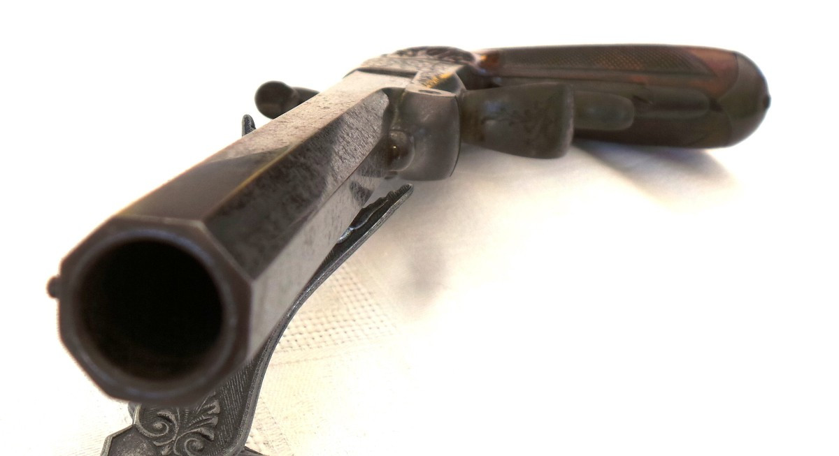 Key-locking Pistol "le Faucheux" - 1870 - 1880 - Cal 16 Pin-drawn - 19th C. --photo-6