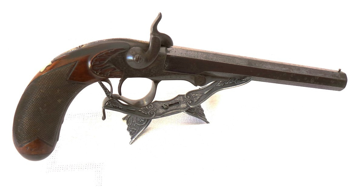 Key-locking Pistol "le Faucheux" - 1870 - 1880 - Cal 16 Pin-drawn - 19th C. -