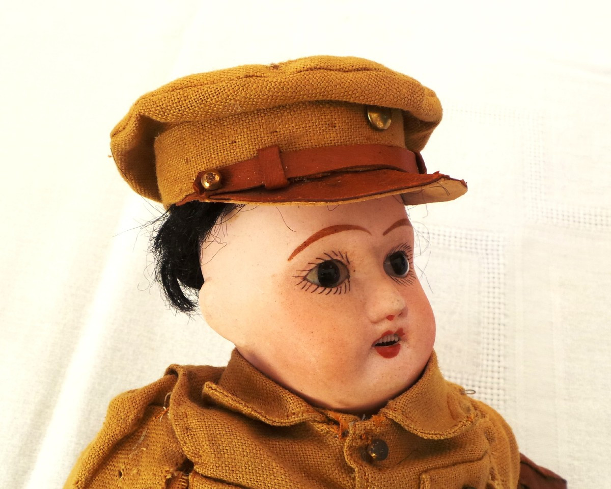 Ww1 Military Doll - 14/18 - Porcelain Head - " Montreuil France Dl " - XX°-photo-2