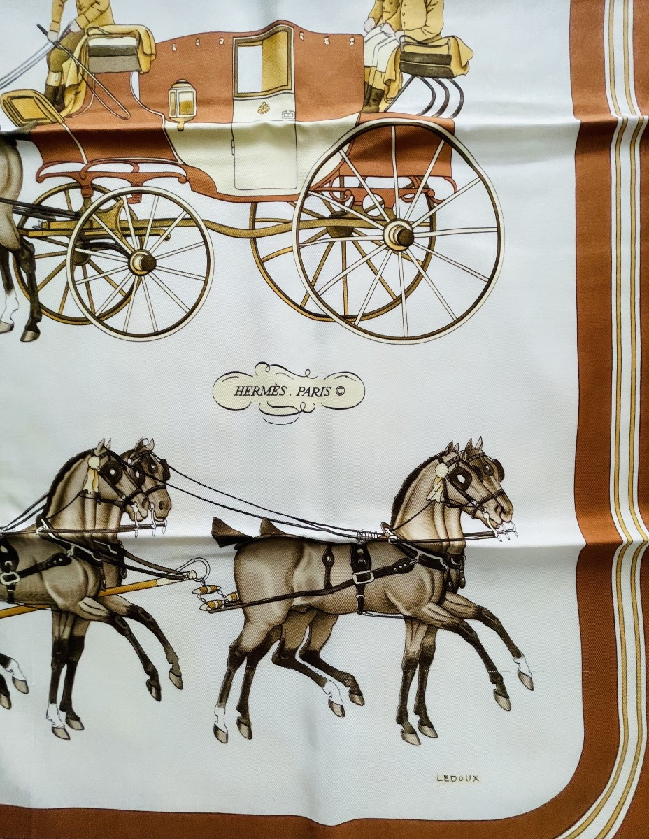 " COACH & SADDLE " ILLUSTRE PAR PHILIPPE LE DOUX EN 1976 POUR LA MAISON " HERMES" A PARIS-photo-1