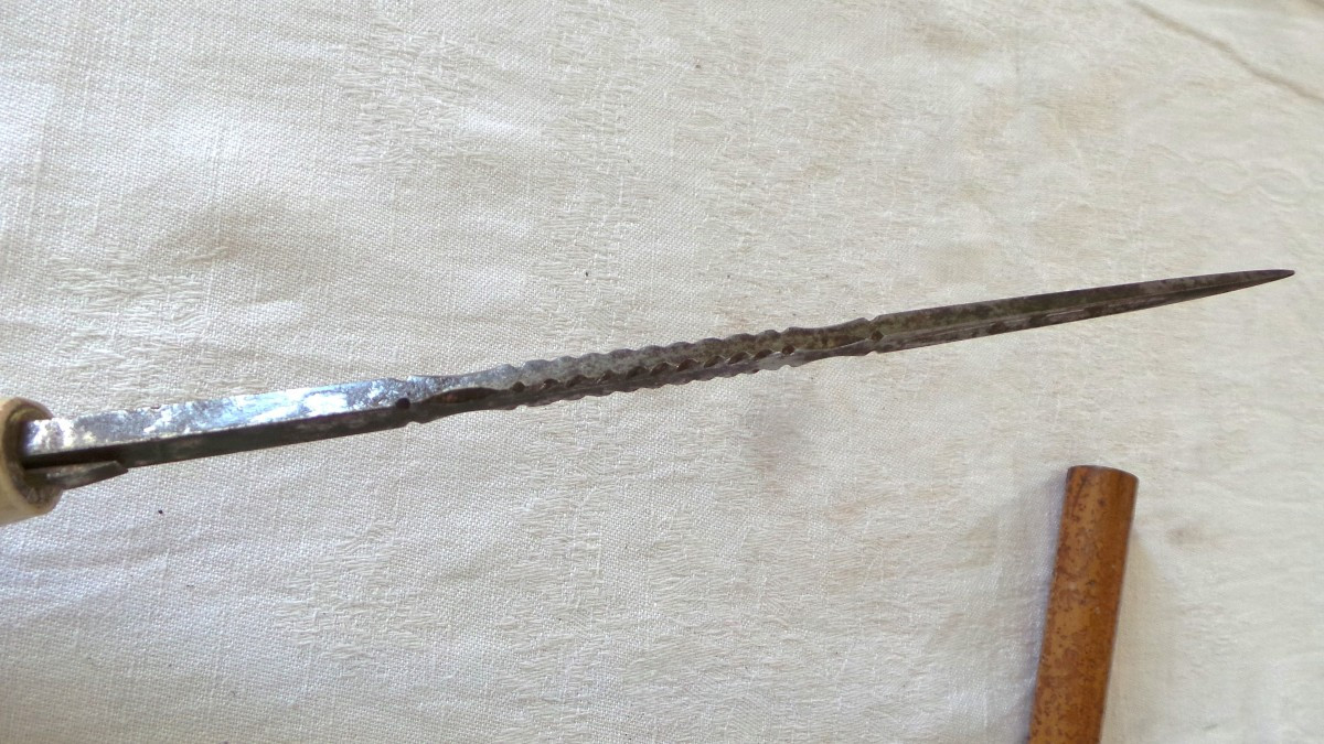 System Defense Cane Armed With A Dagger With A Quadrangular Blade - 19th-20th Century-photo-2