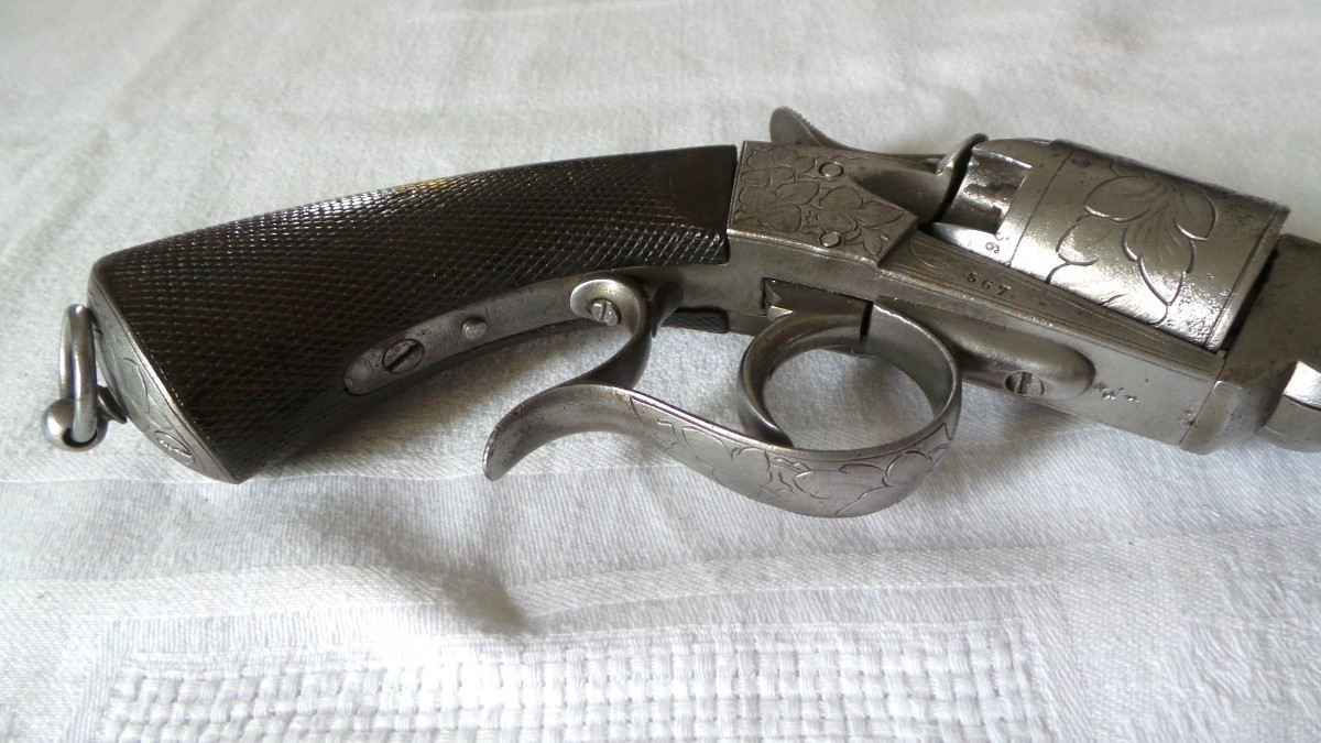 REVOLVER  DE TIR A SIMPLE ACTION - " HOUILLER BLANCHARD " (1840 - 1855 ) - XIX°-photo-1