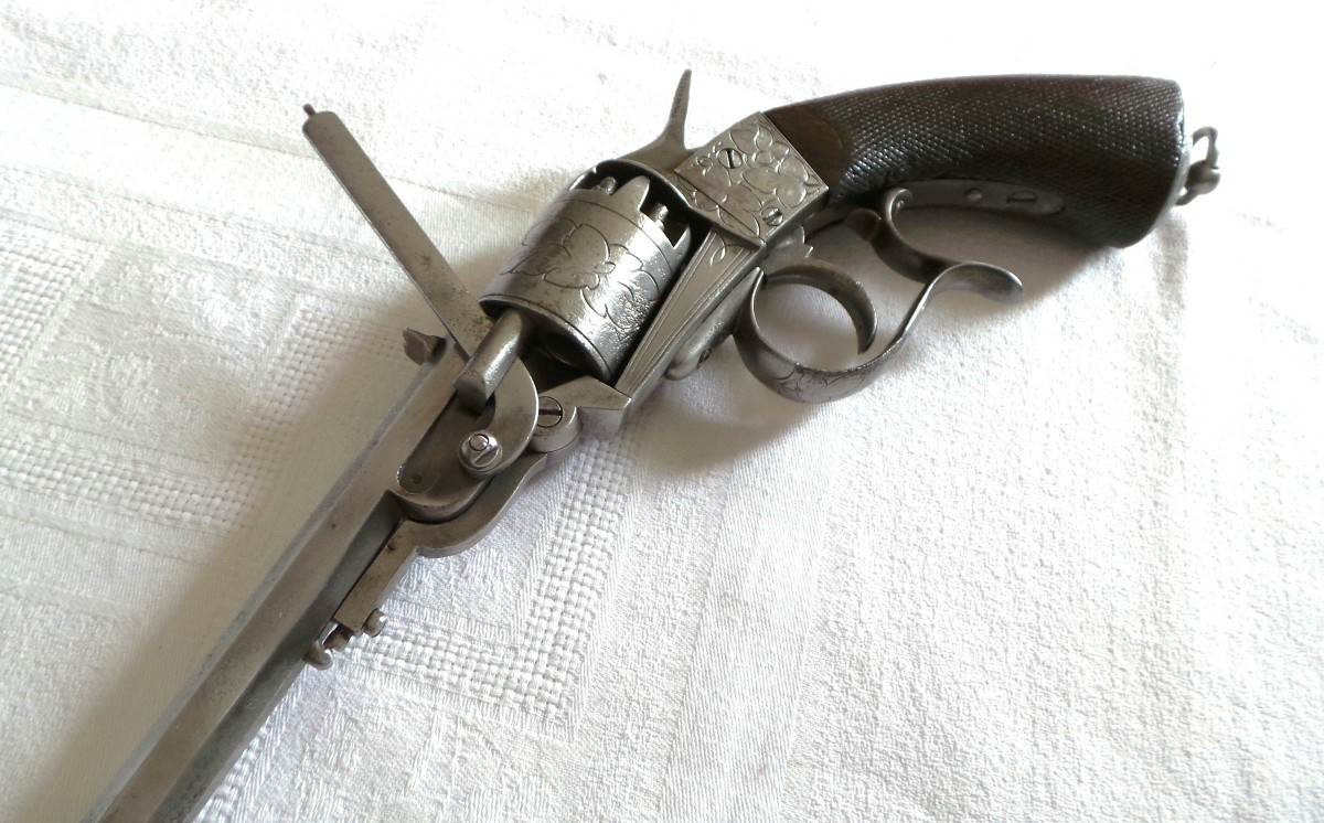 REVOLVER  DE TIR A SIMPLE ACTION - " HOUILLER BLANCHARD " (1840 - 1855 ) - XIX°-photo-3