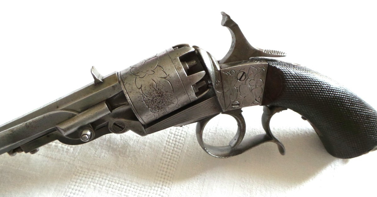 REVOLVER  DE TIR A SIMPLE ACTION - " HOUILLER BLANCHARD " (1840 - 1855 ) - XIX°-photo-4