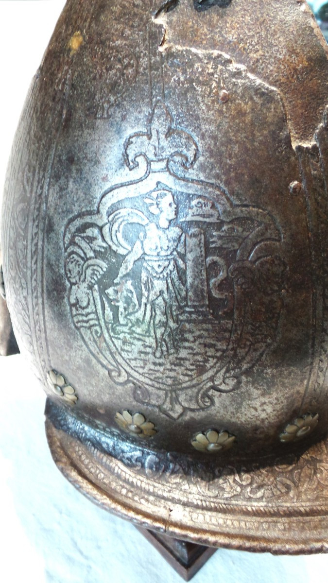 Pointed Burgonet With Flatten Ergot - North Italy - Brescia - 16th Century - Circa 1560-photo-1