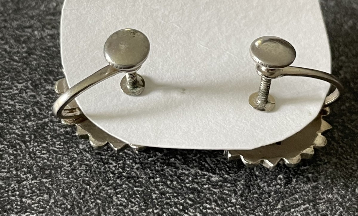 Masonic Easter Star Earrings - Circa 1950-photo-1