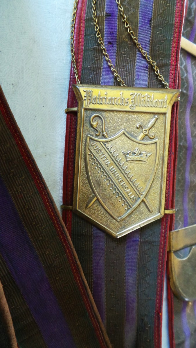 CEINTURON MACONNIQUE - IOOF - PATRIOTE MILITANT - GUERRE CIVILE EPOQUE VICTORIENNE -photo-4