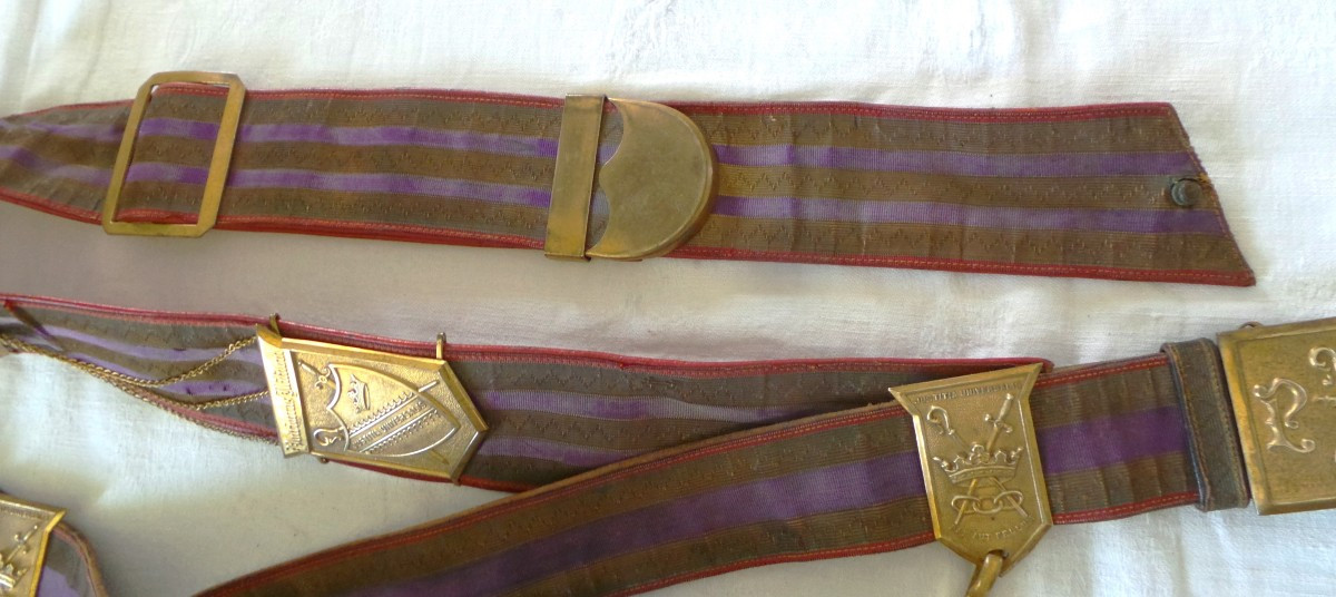 CEINTURON MACONNIQUE - IOOF - PATRIOTE MILITANT - GUERRE CIVILE EPOQUE VICTORIENNE -photo-3