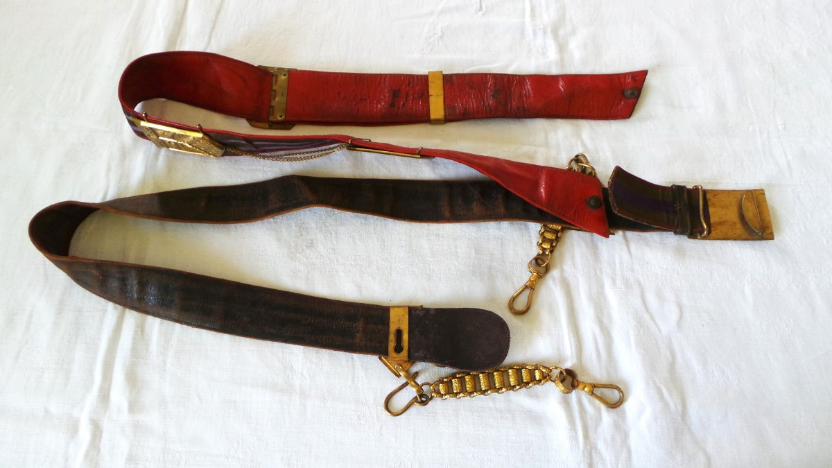 CEINTURON MACONNIQUE - IOOF - PATRIOTE MILITANT - GUERRE CIVILE EPOQUE VICTORIENNE -photo-4