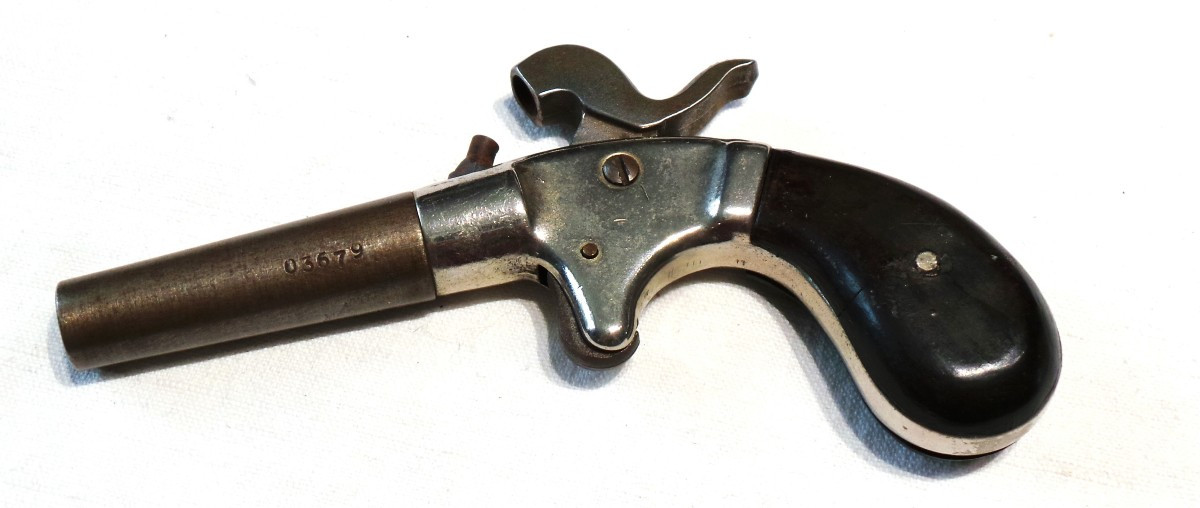 PISTOLET COUP DE POING A PERCUSSION ET BALLE FORCE - CAL 32 - 1840 -1850 - XX°-photo-4