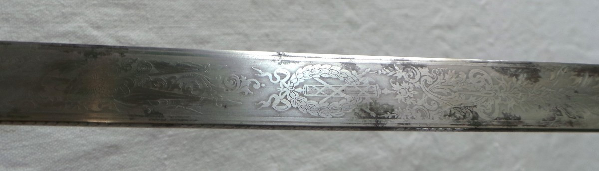 EPEE D'OFFICIER D'ARTILLERIE ( FASCHINEVMESSER M49 )1849- " EWALD CLEFF " à SOLINGEN- XIX°-photo-4