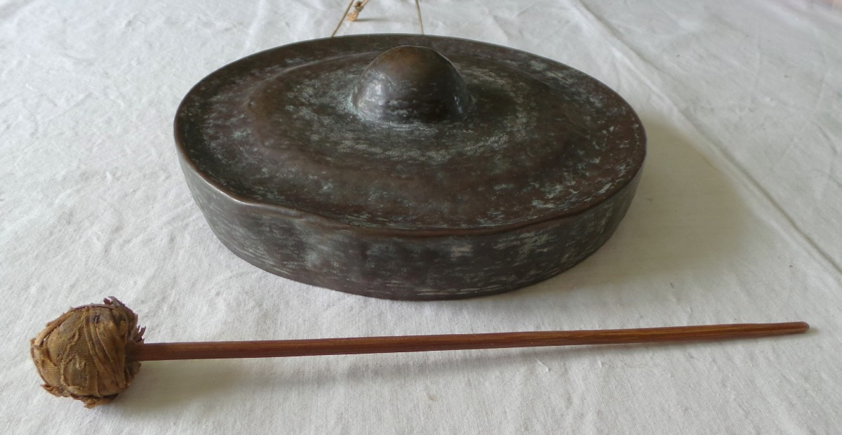 Indonesian Gong With Bronze Bulb - 19th Century-photo-2