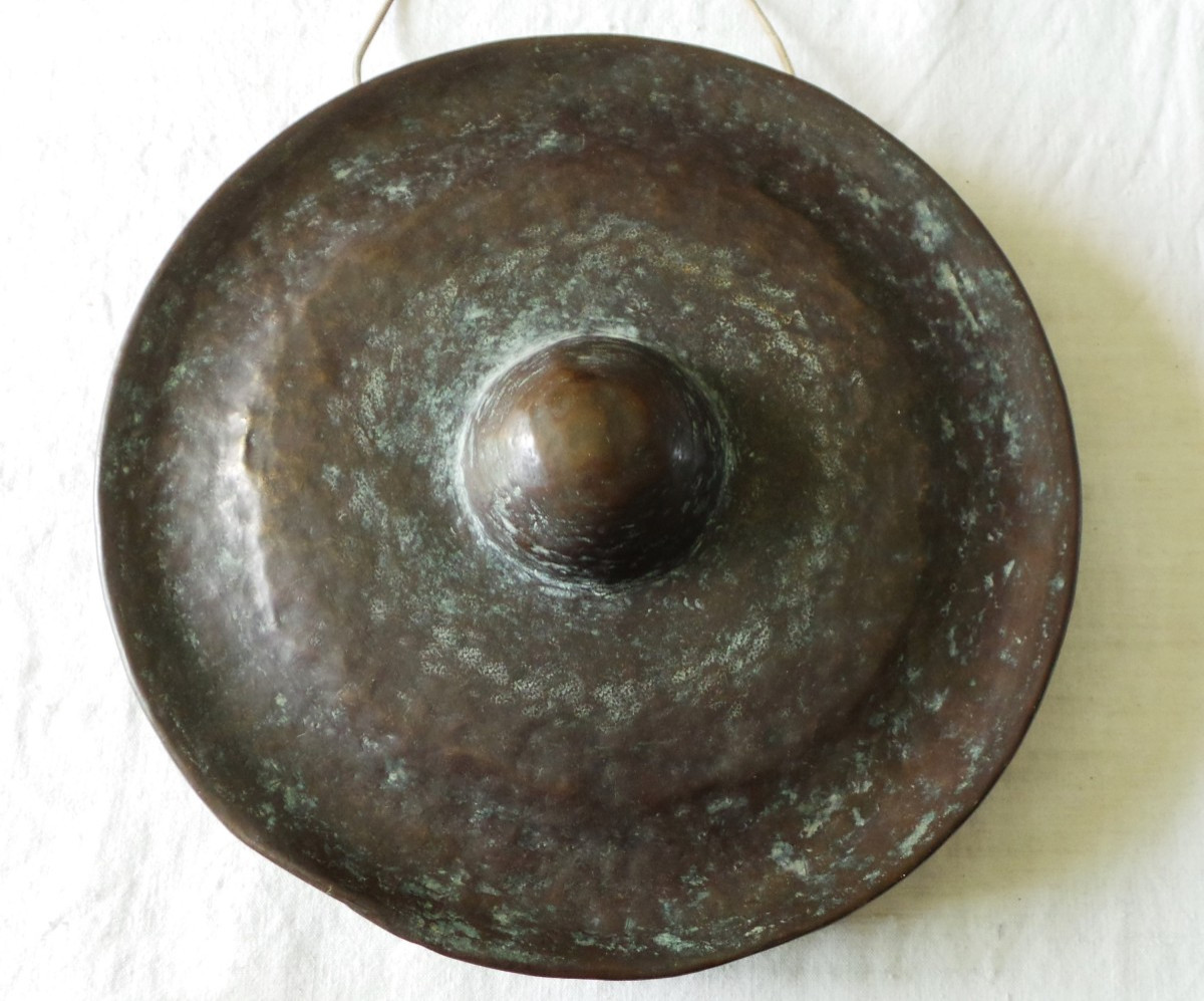 Indonesian Gong With Bronze Bulb - 19th Century-photo-3