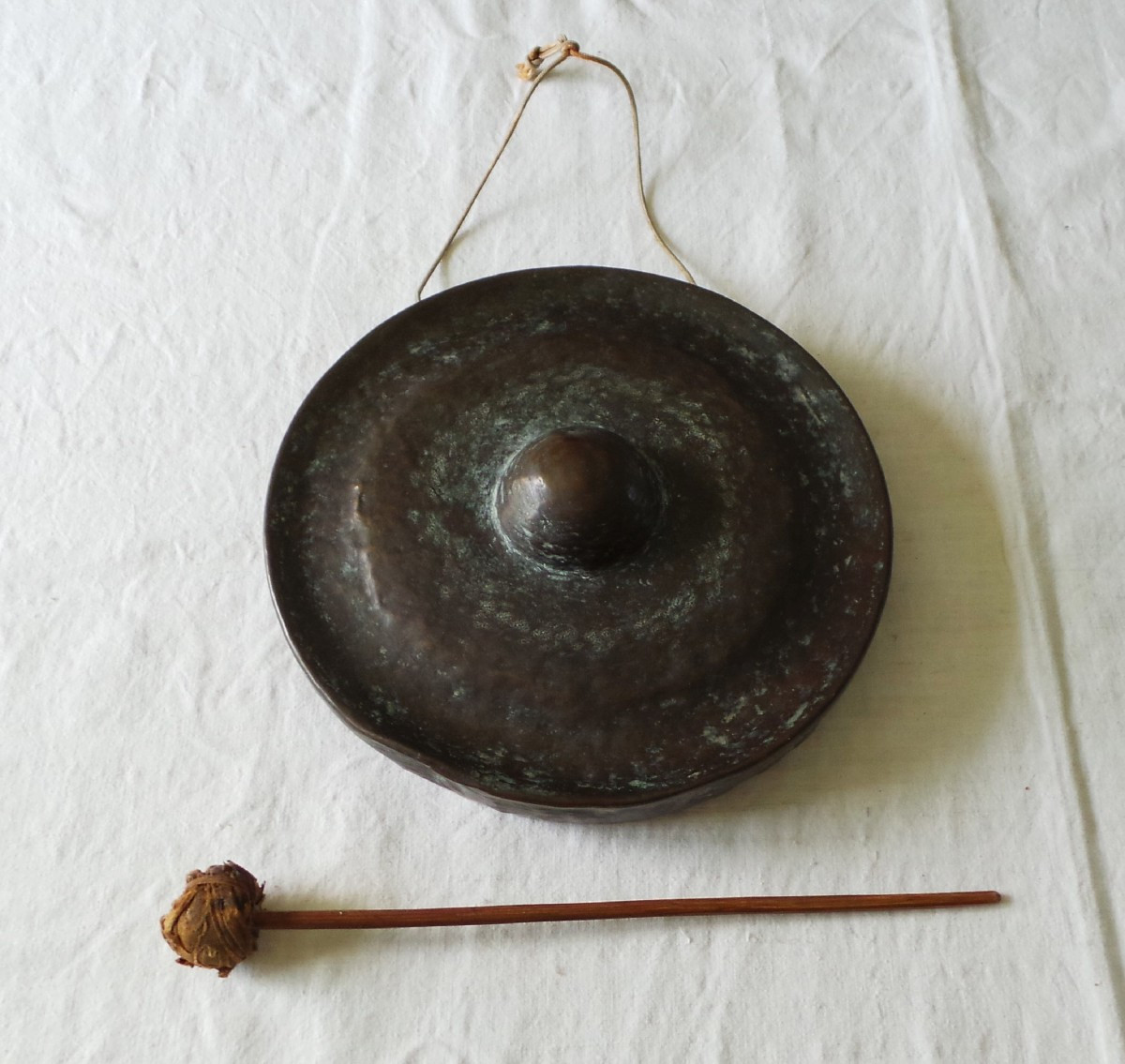Indonesian Gong With Bronze Bulb - 19th Century