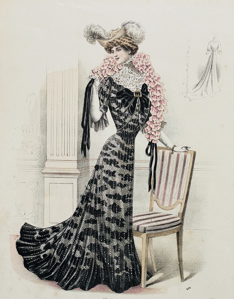 Lot Of 10 Fashion Engravings 19th-20th Century - A. Souchel - "la Mode De Style" 1881-1909-photo-1