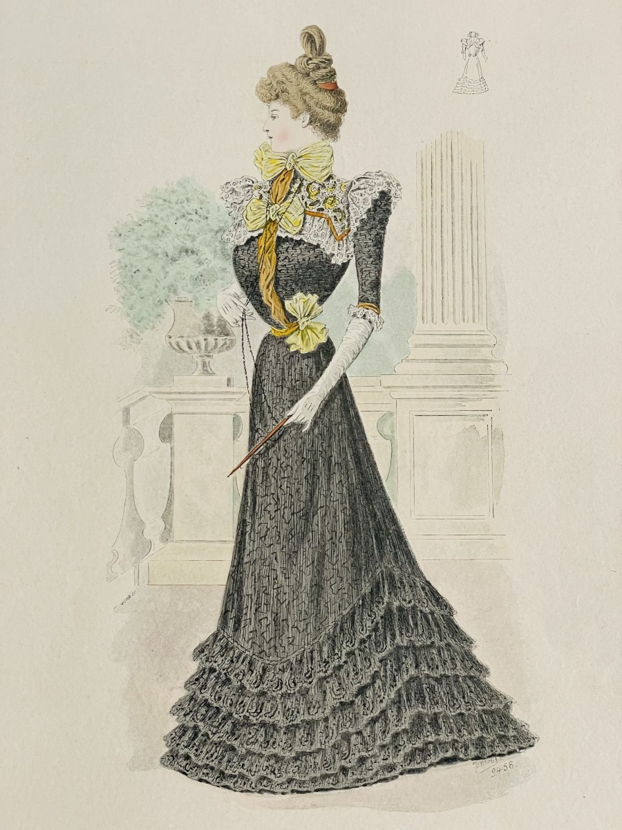 LOT DE 10 GRAVURES DE MODE SIGNE A-SOUCHEL- LA MODE DE STYLE -1881-1909-photo-2