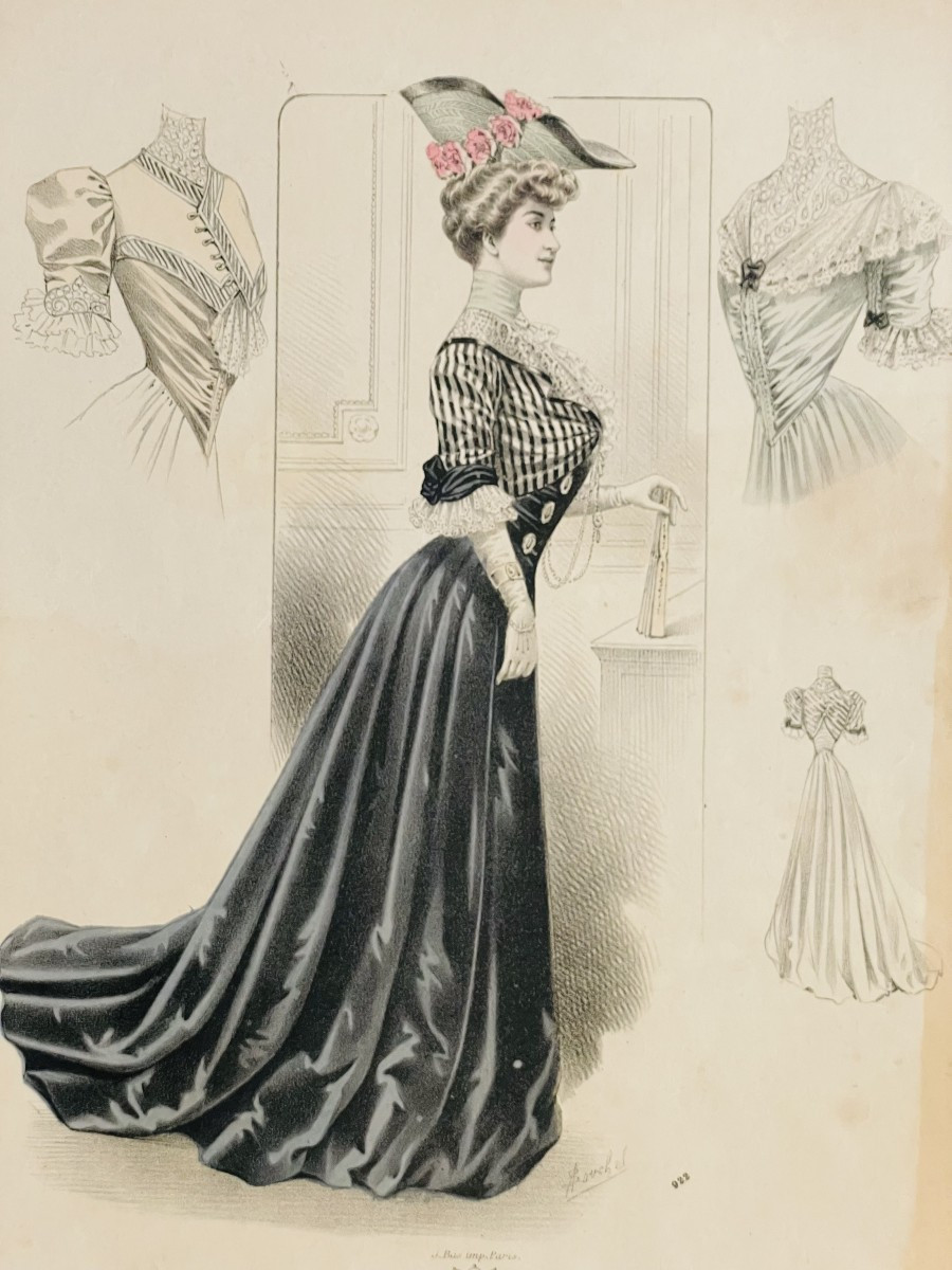 LOT DE 10 GRAVURES DE MODE SIGNE A-SOUCHEL- LA MODE DE STYLE -1881-1909-photo-4