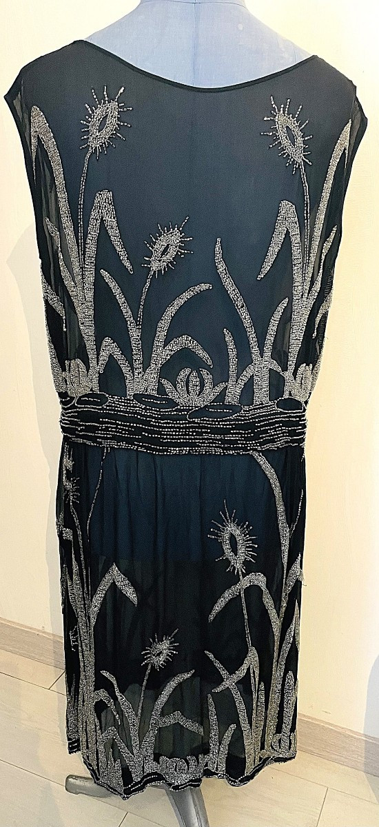 ROBE DE SOIREE EN BRODERIE DE PERLES- CIRCA 1900-1925 -photo-3