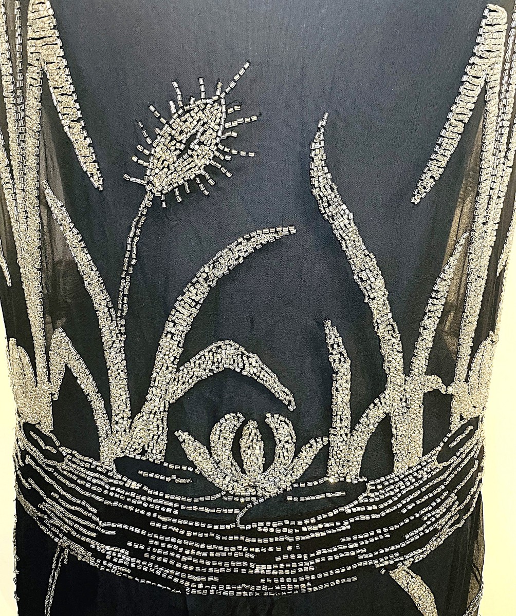 ROBE DE SOIREE EN BRODERIE DE PERLES- CIRCA 1900-1925 -photo-4