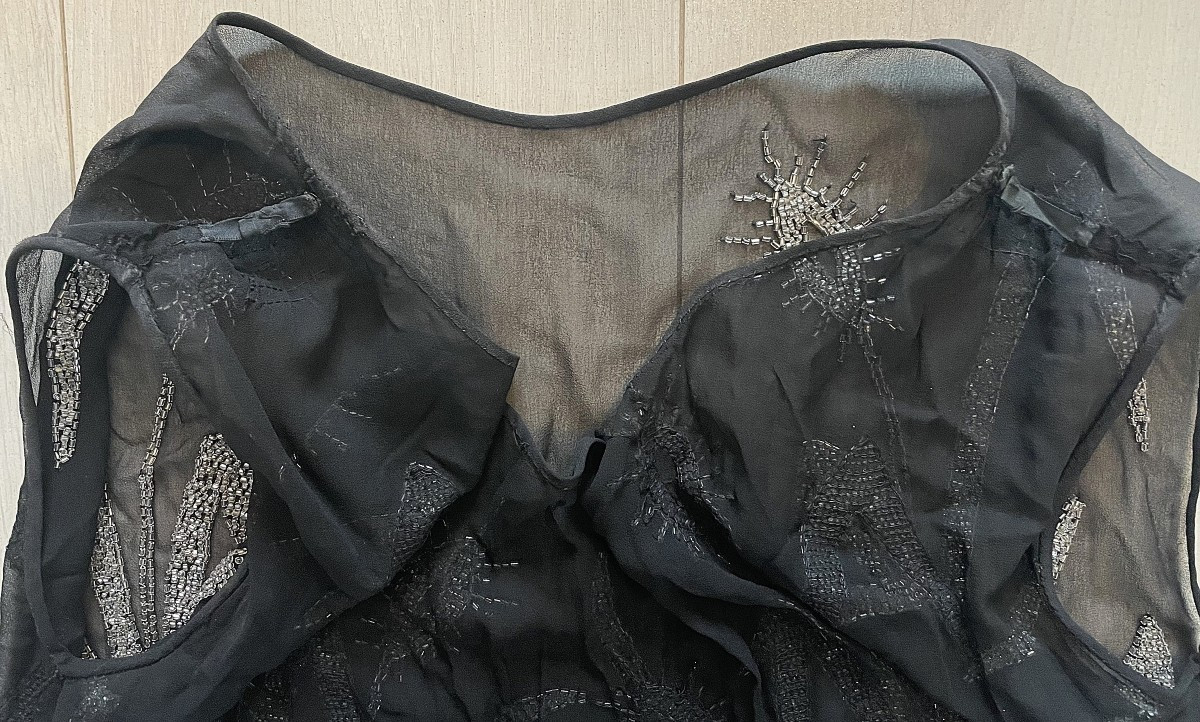 ROBE DE SOIREE EN BRODERIE DE PERLES- CIRCA 1900-1925 -photo-6