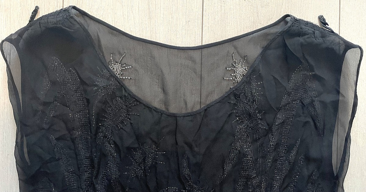 ROBE DE SOIREE EN BRODERIE DE PERLES- CIRCA 1900-1925 -photo-7