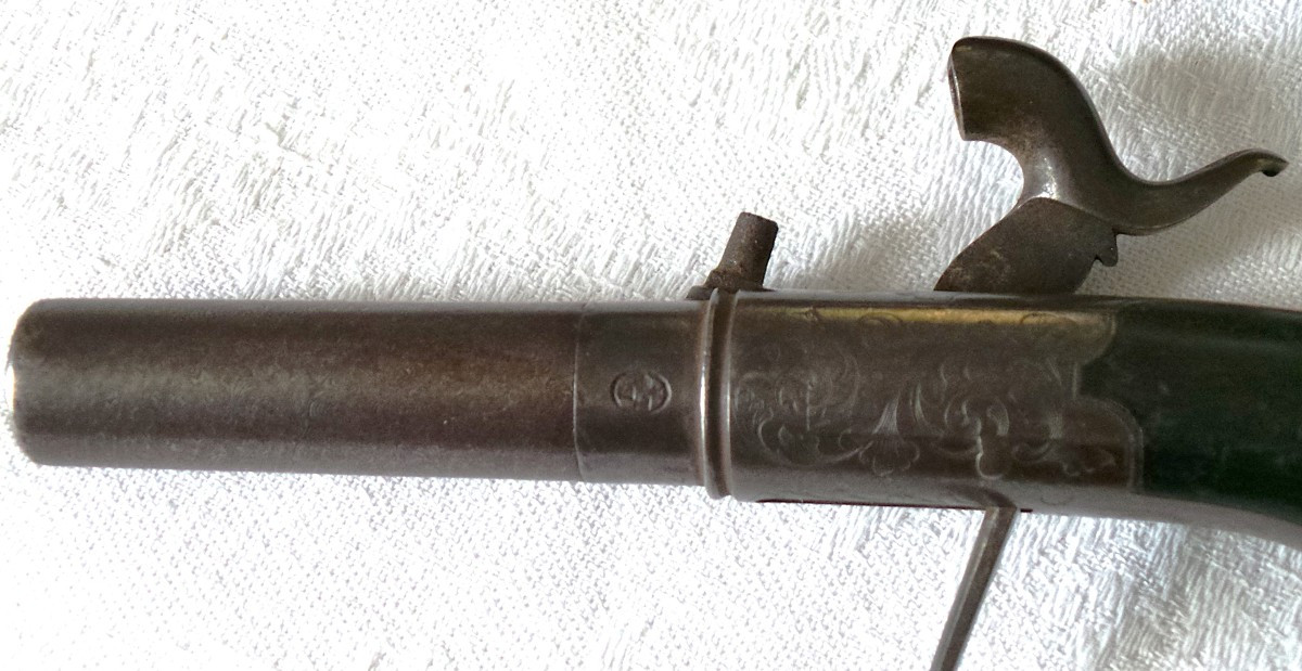 COFFRET  PAIRE DE PISTOLETS A COFFRE A BALLE FORCE -CAL 11 -EPOQUE - LOUIS PHILIPPE - 1840 - -photo-4