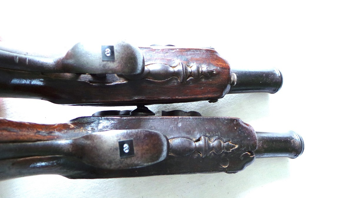 PAIRE DE PISTOLET DE VOYAGE EPOQUE LOUISXVI° - XVIII°-photo-3