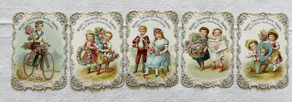 CARTES ILLUSTREES GAUFREES - PERSONNAGES VETEMENTS D EPOQUE - PAR OTTO. E .WEBER-photo-4