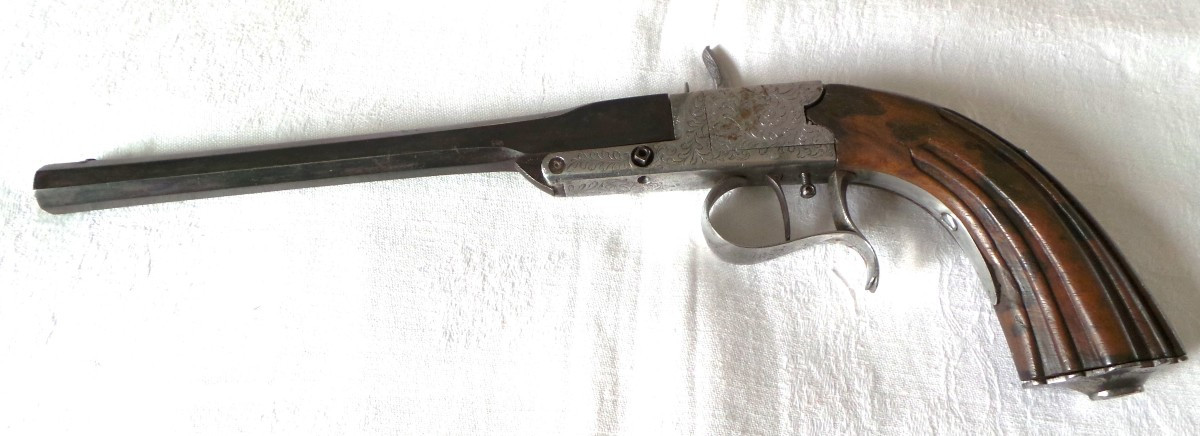 PISTOLET DE TIR SYSTEME GASTINE RENETTE - CAL 6 m/m- 1850-60 - II° EMPIRE-photo-2
